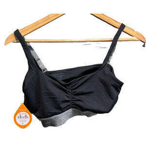 Handful Black and Grey‎ Now & Zen Adjustable Straps Women's Sports Bra Size S
